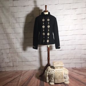 Icelandic Design Embroidered Flowers Wool Jacket